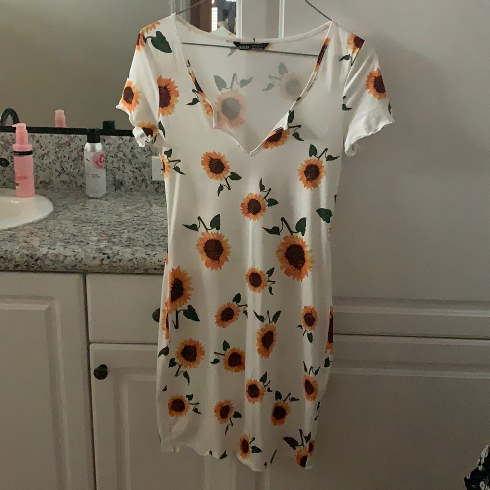 White sunflower dress